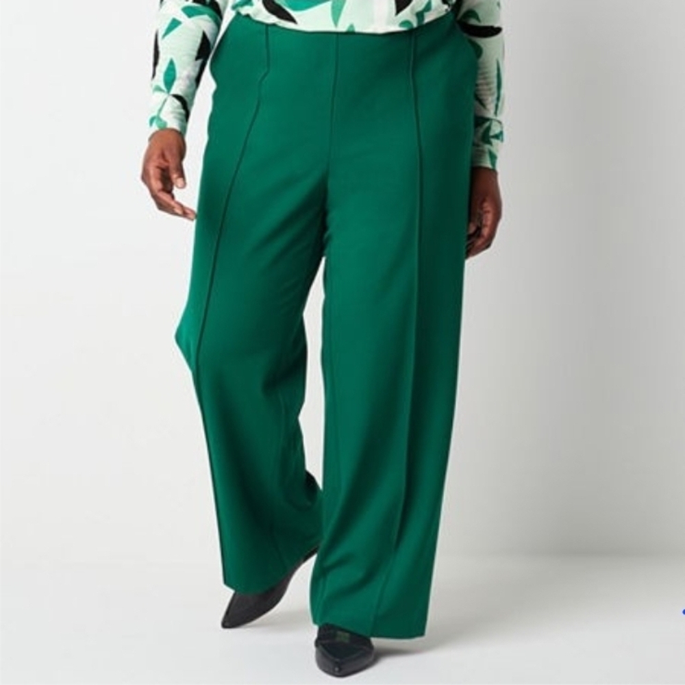 NWT Liz Claiborne Women's Emerald Wide-Leg Pants
